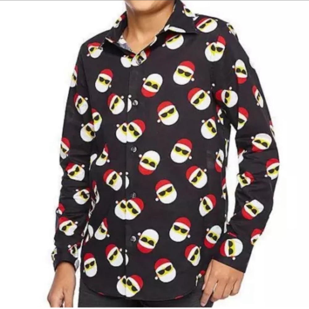 North Pole Trading Co. Happy Santa Button-up Shirt
